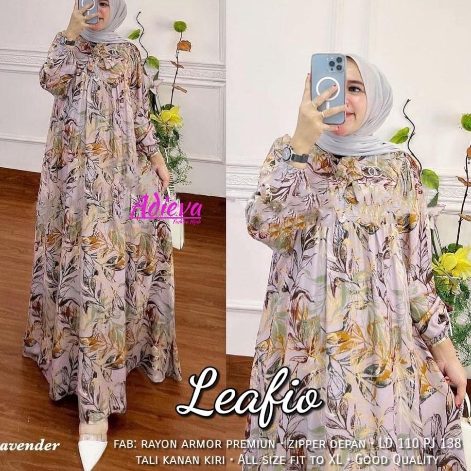 NEW STOCK LEAFIO DRESS - GAMIS RAYON ARMOR MOTIF - GAMIS JUMBO XL XXL 3XL LD 110 120 130 - GAMIS BUS