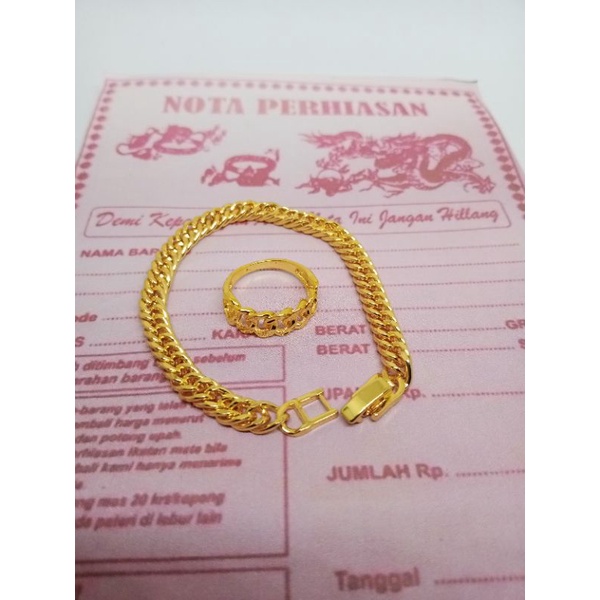 gelang tangan titanium emas muda sultan bonus cincin tidak mudah luntur