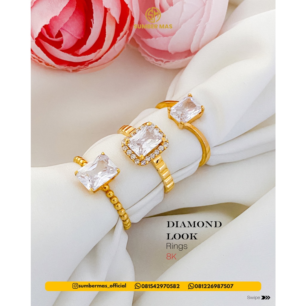 DIAMOND LOOK RINGS 8K - SUMBER MAS