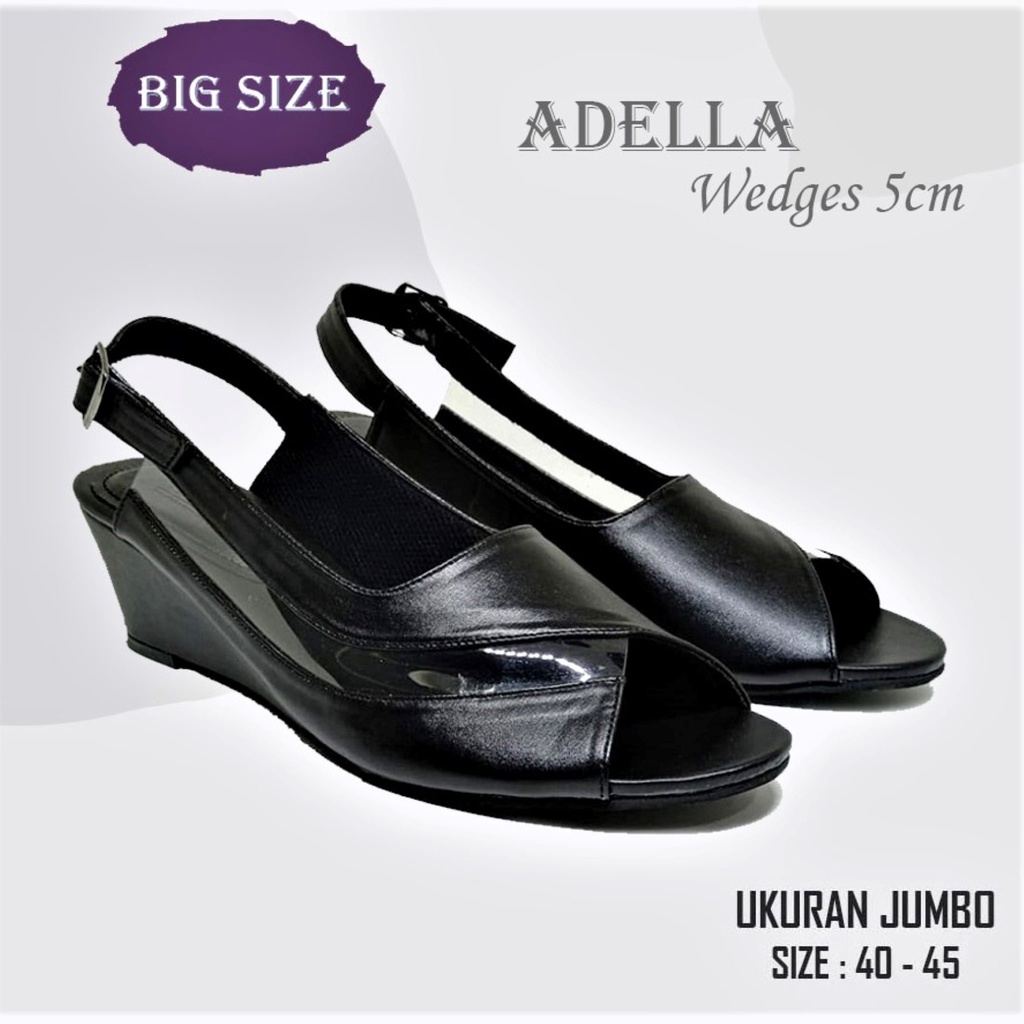 BIG SIZE 41-42-43-44-Wedges Wanita Sepatu Sandal Formal Pesta Wedding Kondangan Sendal Uk Jumbo Ibu 