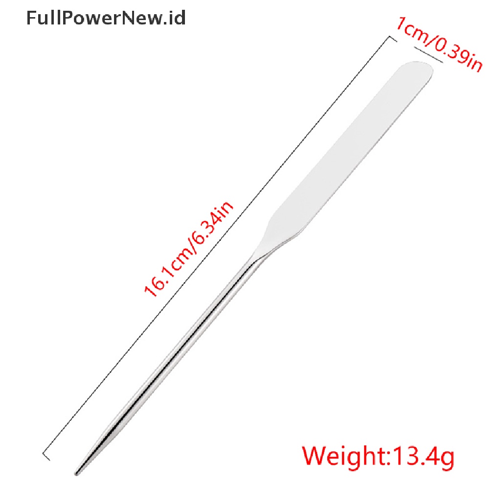Power 1Pcs Stainless Steel Kepala Ganda Makeup Toner Spatula Mixing Stick Foundation ID