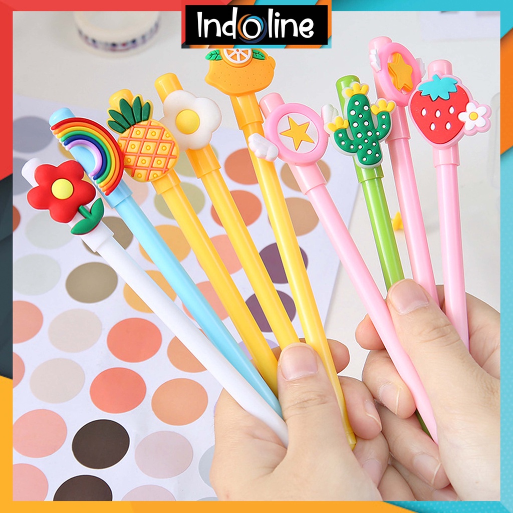 

✔️ Pulpen Karakter Buah Pena Gel Karakter Lucu Pen Cute Student Japanese Import COD