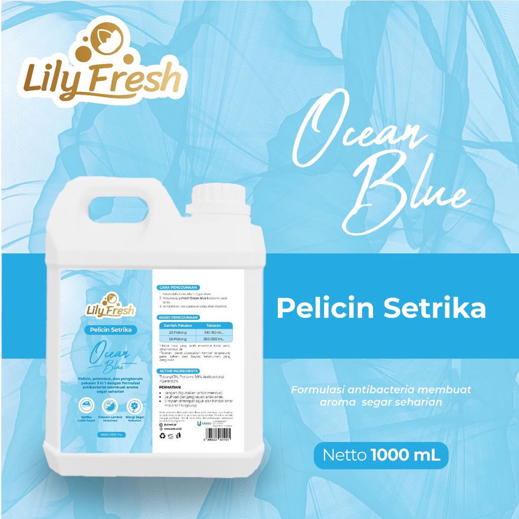 Pewangi Laundry Pelicin Pakaian Setrika Pelembut Baju LILY FRESH 1 Liter New