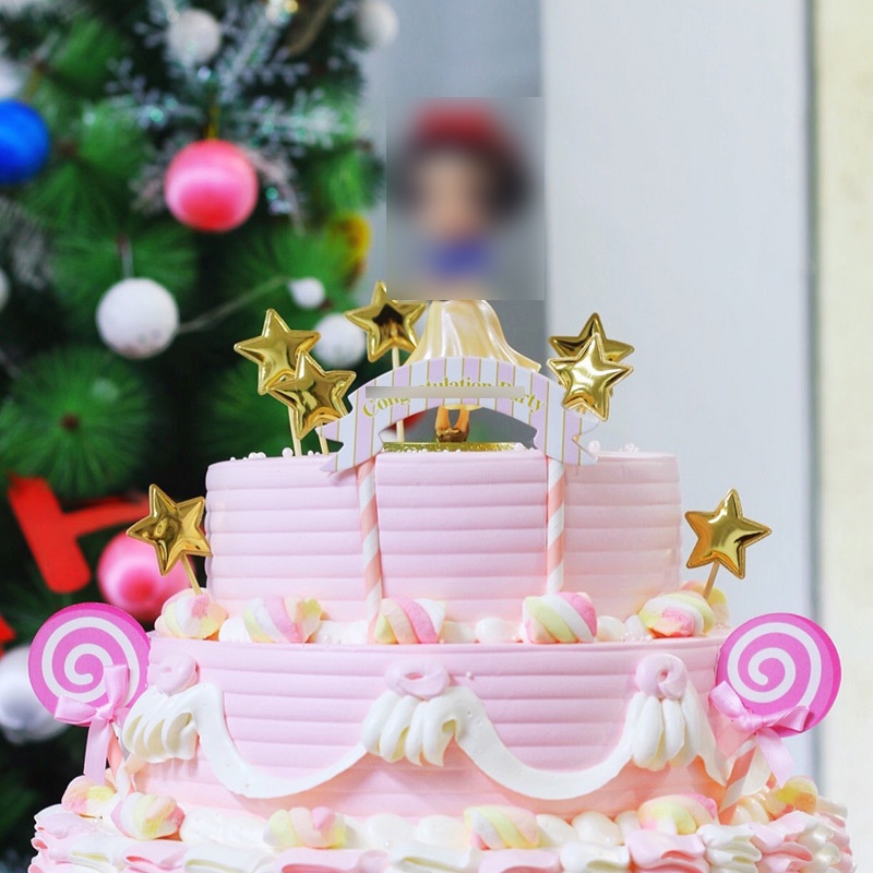 6pcs / Set Topper Kue Lollipop Warna-Warni Untuk Dekorasi Pesta Ulang Tahun Anak