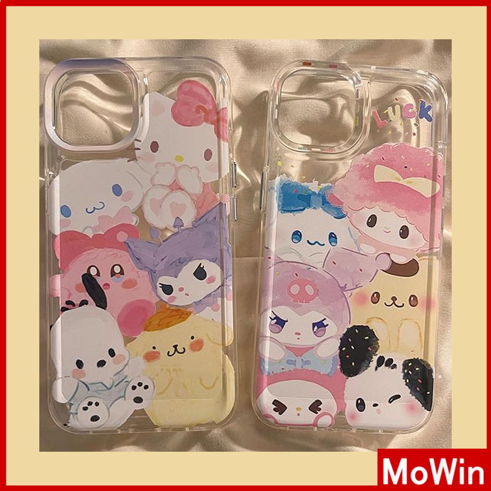 For iPhone 14 Pro Max iPhone Case Soft Case TPU Clear Case Plating Button Shockproof Cute Cartoon Compatible For iPhone 13 Pro Max 12 Pro Max 11 Pro Max 7plus XR xs max 6splus