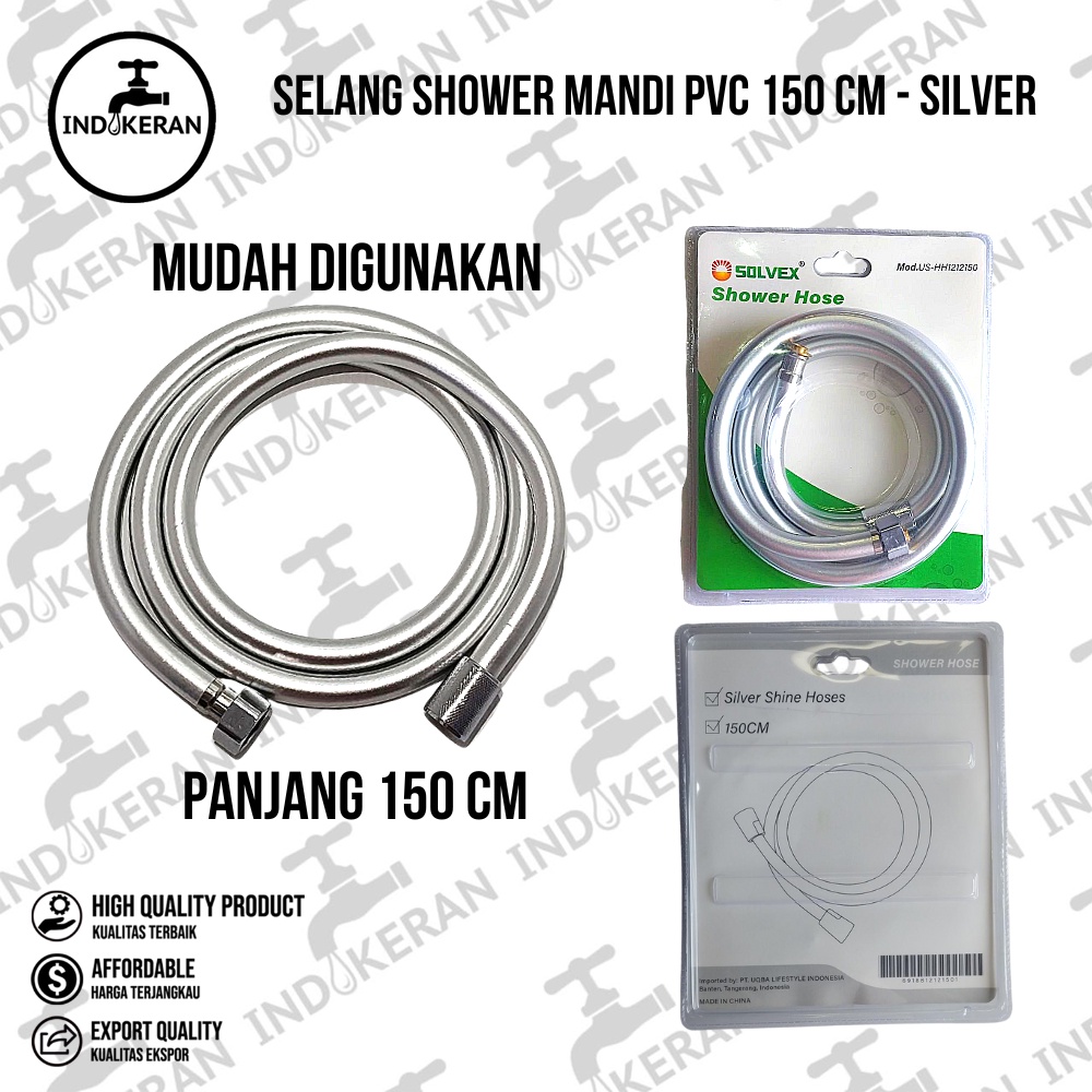 INDOKERAN-Selang Shower Mandi PVC - Silver