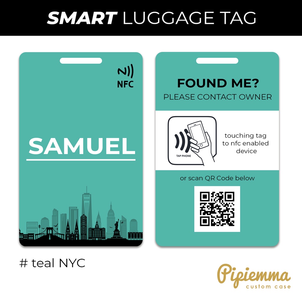 Luggage Tag Gantungan Koper NFC Travelling Smart Bisa Tap atau Scan QR Code