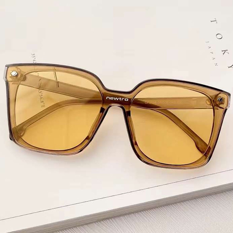 (YUZHU) Mode Baru Oversized Square Frame Colorful Sunglasses Korean Fashion Onepiece Anti-UV Sunglasses