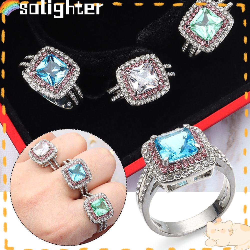 Solighter Cincin Hadiah Wanita Zirkon Sederhana