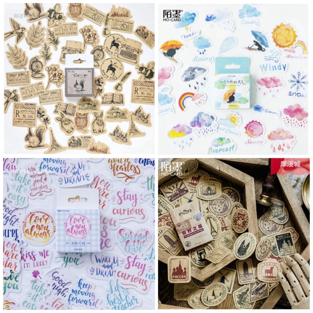 

Sticker Mini Box isi 42-46pcs / Stiker Bujo Journaling Scrapbook Mo Card