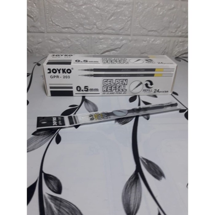 Joyko Refill / Isi Pen Gel Hitam Gpr-203/24 Pcs / Isi Ulang Ball Pen / Isi Pulpen 1 Pack