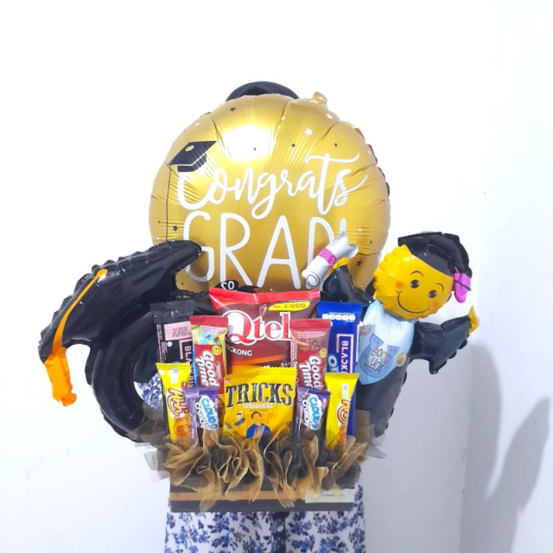 Balon Snack  Wisuda Hadiah Wisuda Graduation gift Buket Snack