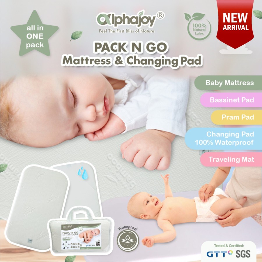 Alphajoy PACK N GO Mattress Changing Pad Latex Waterproof alas bayi