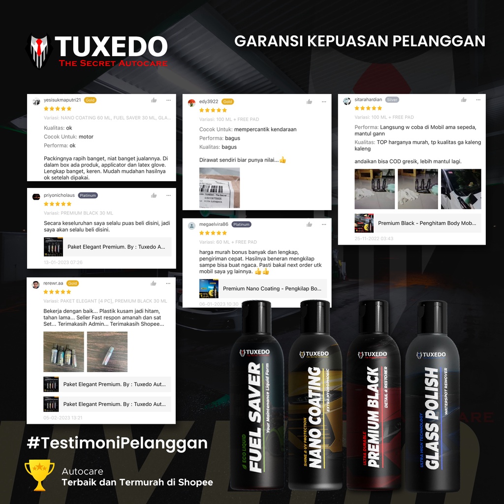 Premium Nano Coating - Pengkilap Body Mobil dan Motor By : Tuxedo Autocare