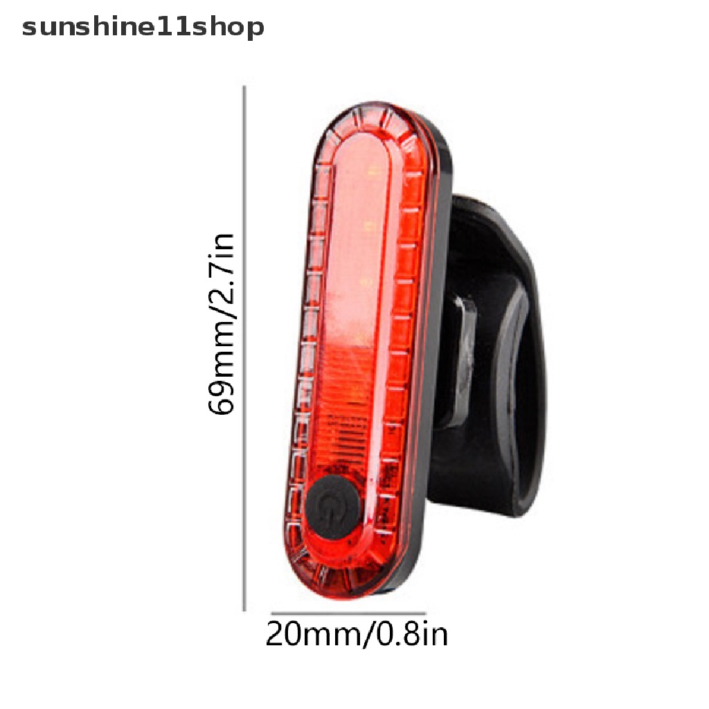 Sho Lampu Ekor Sepeda Waterproof Riding Front Rear Light LED USB Cycling Tail Lamp N