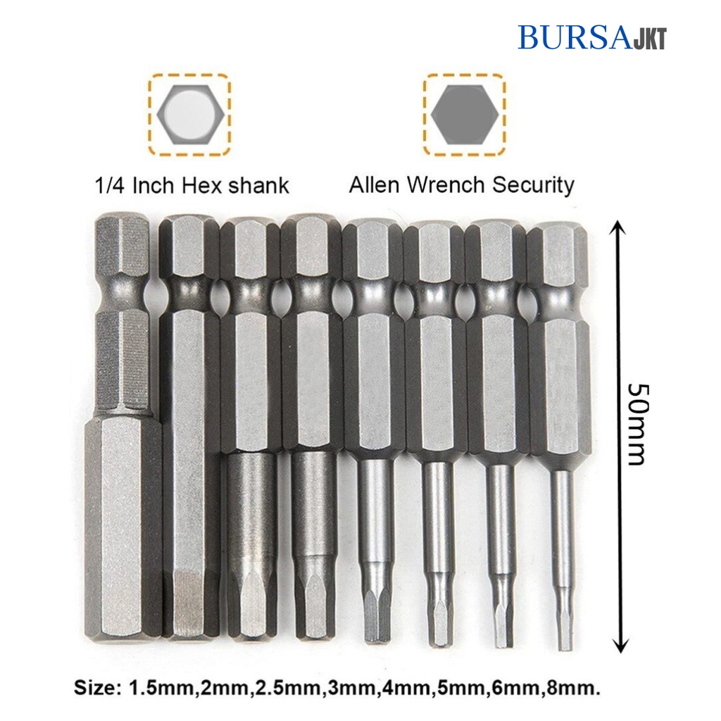 MATA OBENG TORX BINTANG / HEX SHANK MAGNETIC 8IN1 50MM