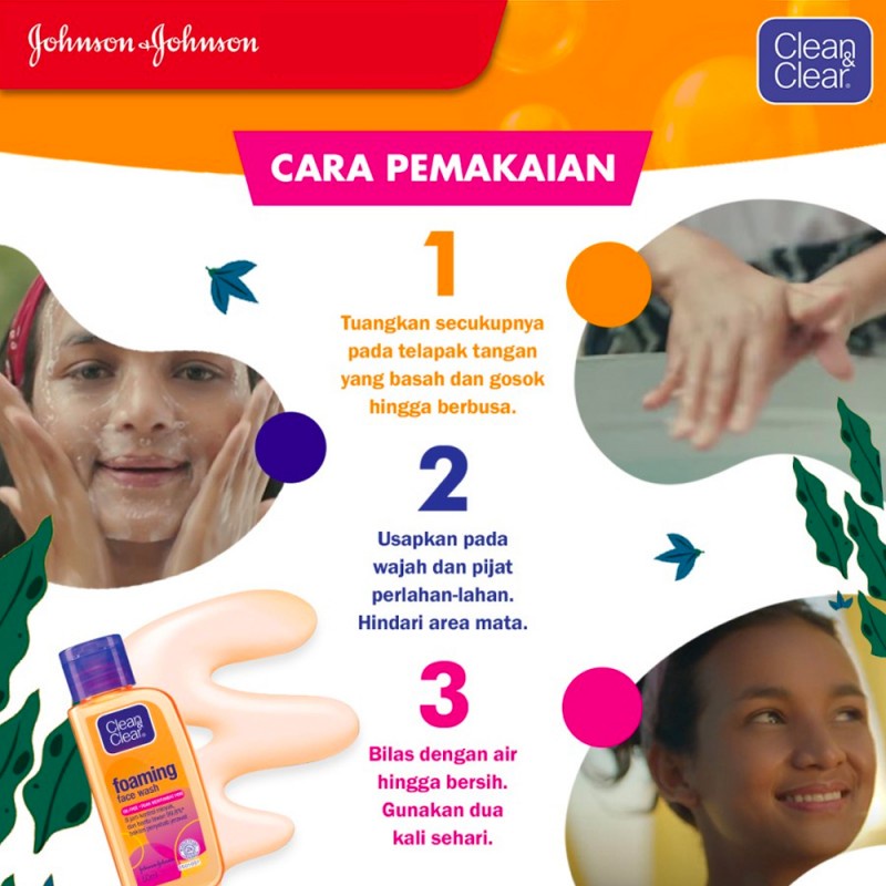 Clean &amp; Clear Foaming Face Wash Sabun Cuci Muka Pembersih Wajah 100 ml