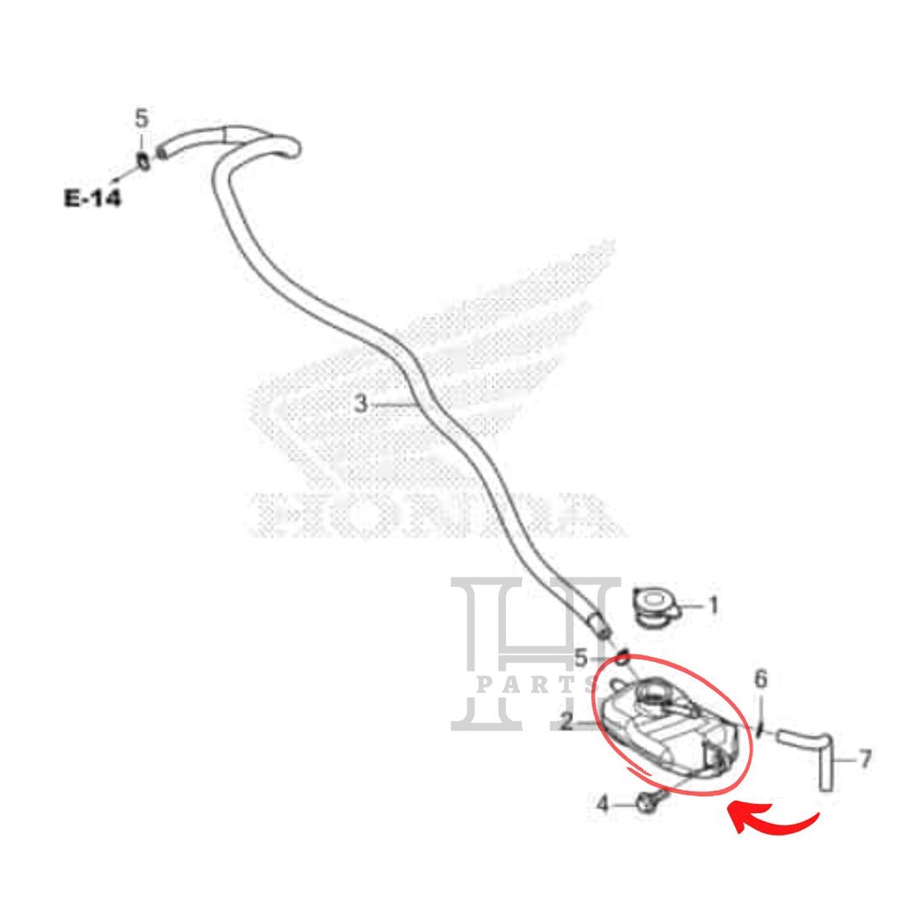 TANGKI CADANGAN AIR RADIATOR TANK RESERVE ADV 160 19111-K0W-NA0 ASLI ORIGINAL AHM HGP HONDA