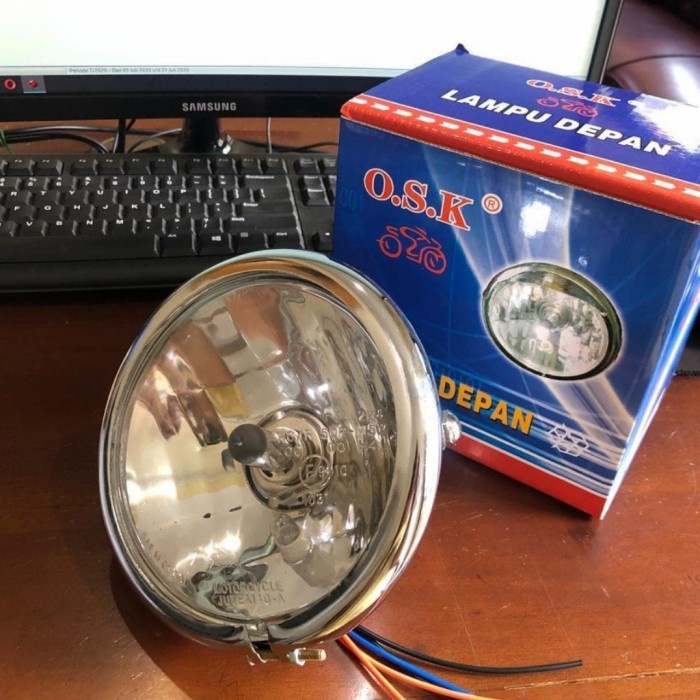 Produk Terbaik] headlamp reflektor lampu pesek lampu jute kaca bening 5'75 inch