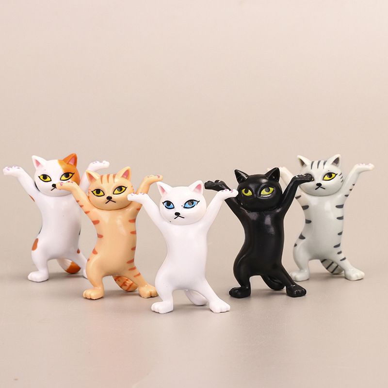 5pcs Dancing Cat Holder Multifungsi Cat Stand Holder Untuk Pen AirPods Holder