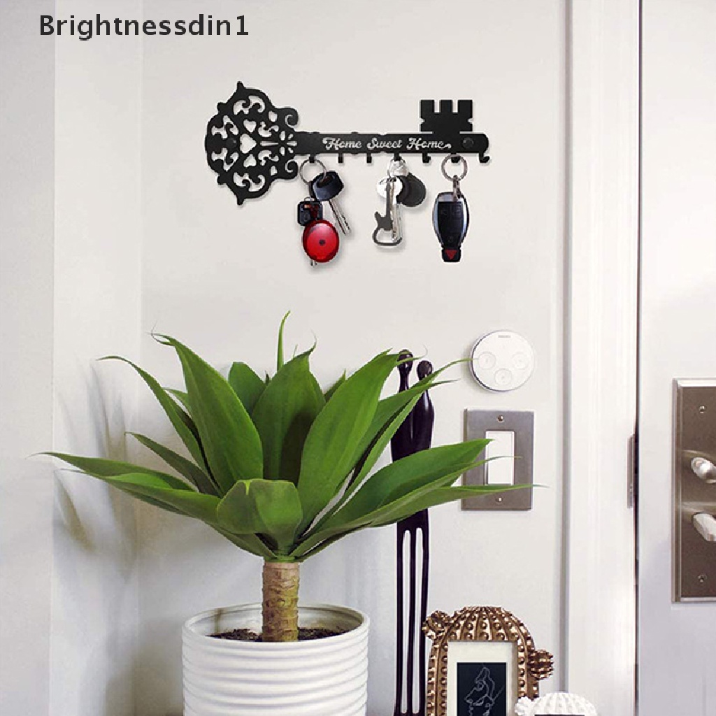 [Brightnessdin1] Kreatif Rak Kait Logam Besi Seni Dinding Rumah Tangga Hias Kunci Gantung Hanger Butik