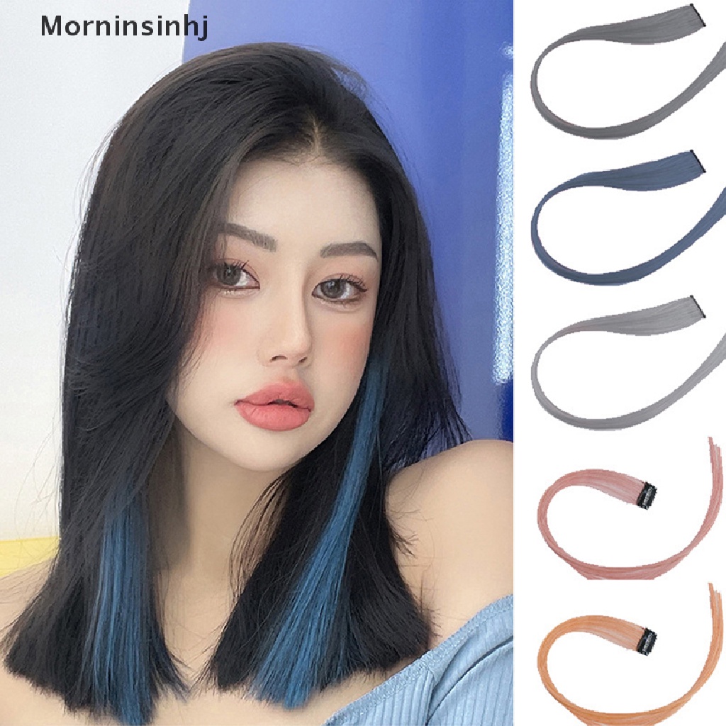 Mornin 60cm Klip Ekstensi Rambut Di Sopak Panjang Lurus Gantung Telinga Wig Klip Jepit Rambut id