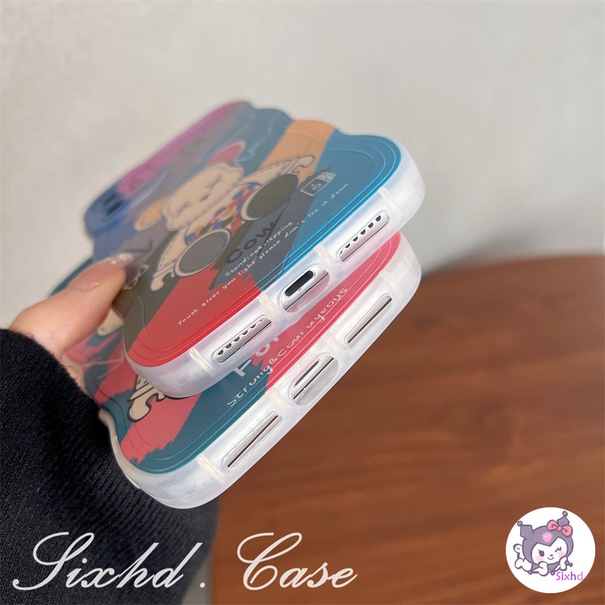 For Realme C25Y C21Y C35 C33 C30 C25 C15 C30s C31 C12 C11 C21 C20 C17 C3 10 9Pro+ 9i 7i 8i 6i 5i 5s Narzo 50A 50i Prime Fashion Color Ball Bear Couple Soft Wave Edge Case