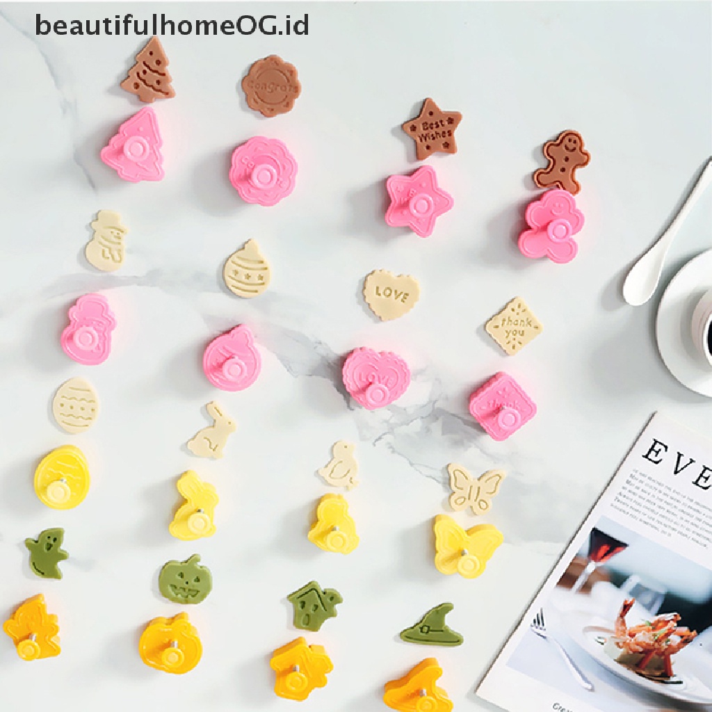 // Beautifulhomeog.id// 4PCS Cetakan Kue Kering 3D Snowman Animal Biscuit Baking Natal Kue Decorag Tool **