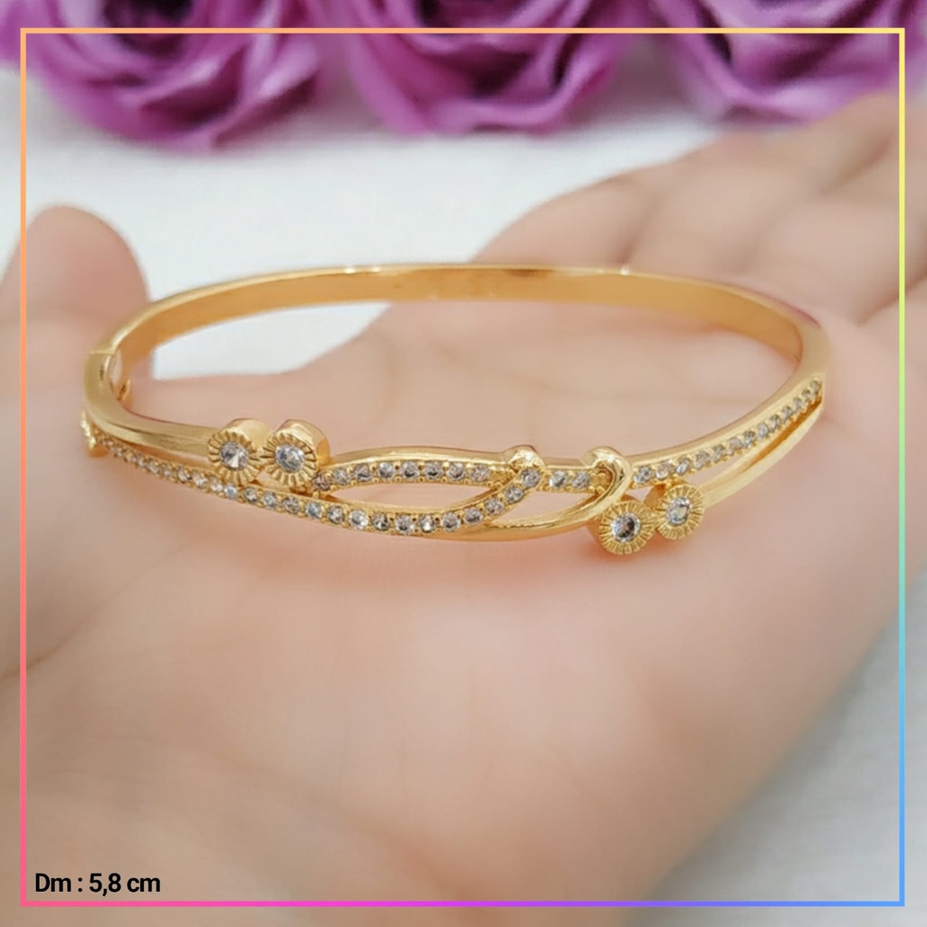 Gelang xuping gelang dewasa bangle Permata elegan perhiasan lapis emas GL 337