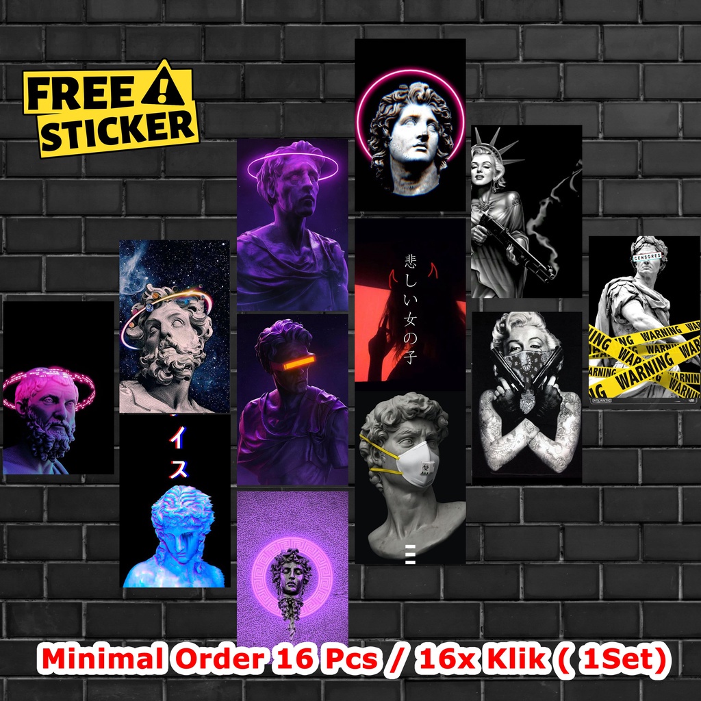 Murah (16PCS) Poster Dinding Kamar Cowok Distro Aesthetic Ukuran A5 aesthetic wall collage wall art 