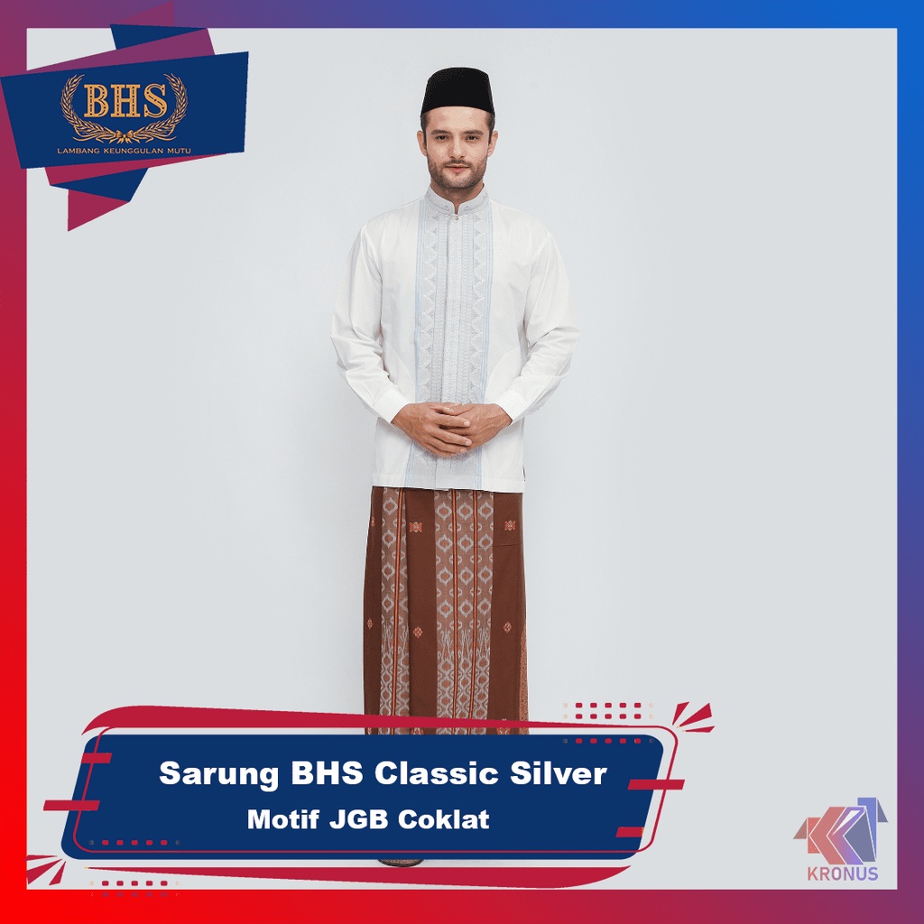 Sarung BHS Classic Silver Motif JGB Coklat