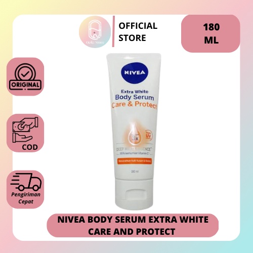 QEILA - NIVEA BODY SERUM EXTRA WHITE CARE AND PROTECT 180 ML | BPOM | READY