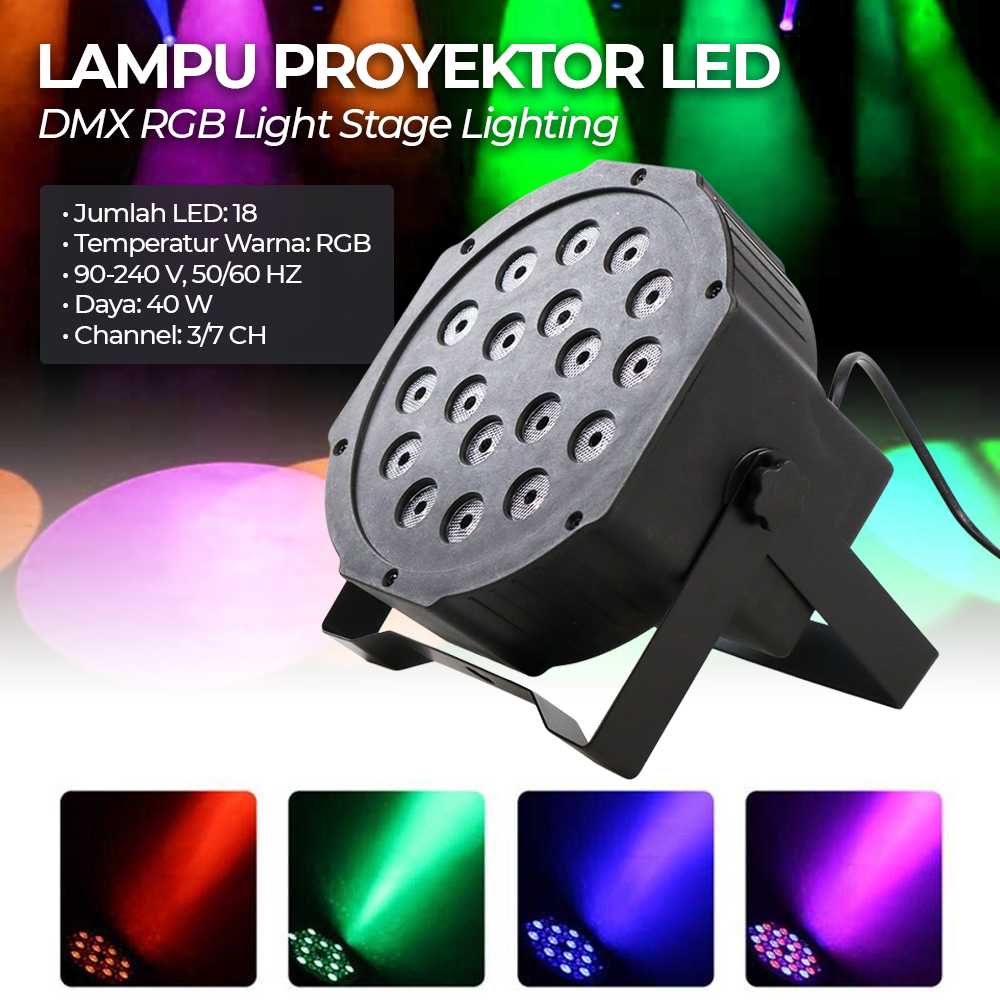 (BISA COD) FTIHSHP Alien Lampu Sorot LED RGB Spotlight DMX Port 40W 240V - AL36