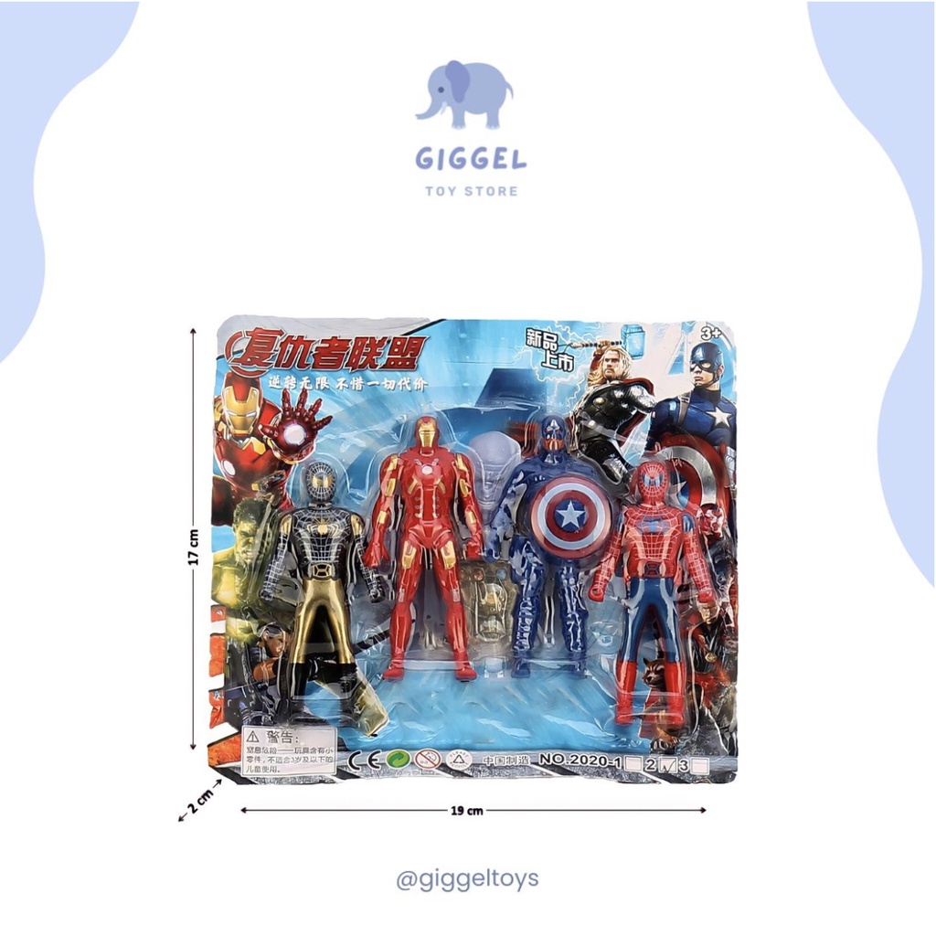 [ Giggel ] PROMO MAINAN ANAK LAKI LAKI 1 SET 4 PCS ROBOT SUPERHERO AVENGERS SNI / MAINAN ANAK MURAH