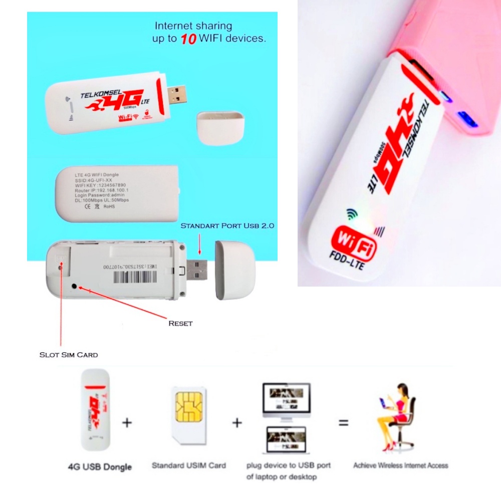 [Ready Stock] Modem WIFI USB 4g All Operator LTE Modem USB 500Mbps Modem Mifi COD Support 10 Devices