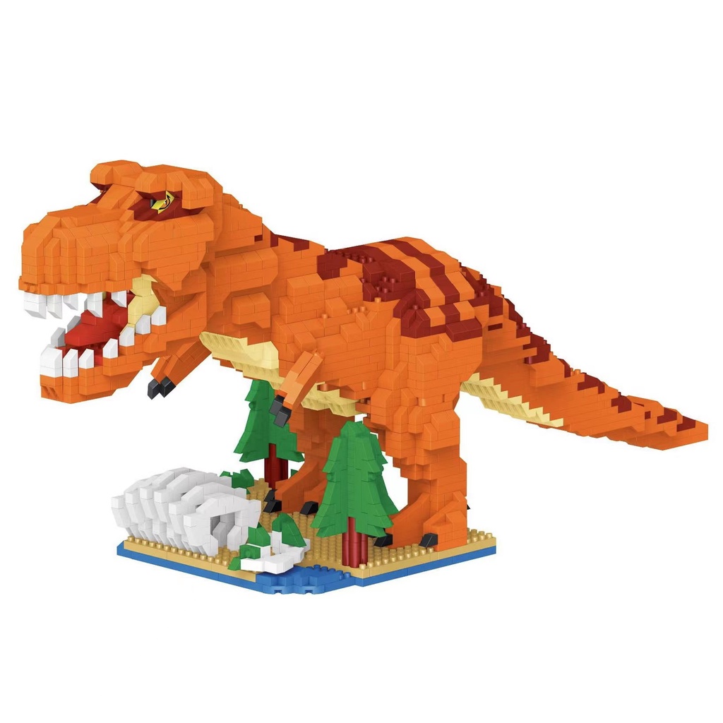 Puzzle Partikel Mikro Lego Kompatibel Rakitan Blok Bangunan Seri Dinosaurus Anak