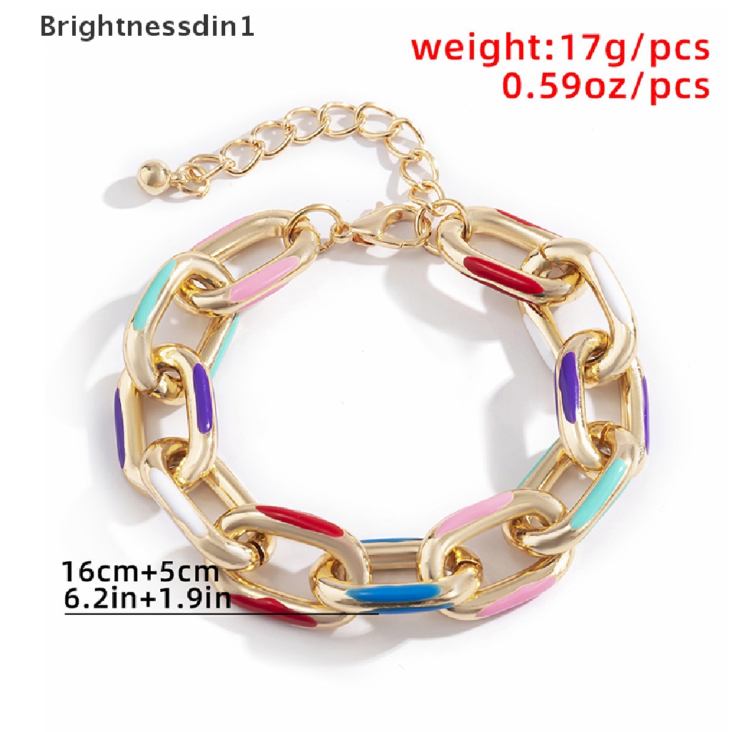 [Brightnessdin1] Fashion Sexy Rantai Chokers Besar Multicolor Kuba Rantai Liontin Kalung Menawan Wanita Perhiasan Butik