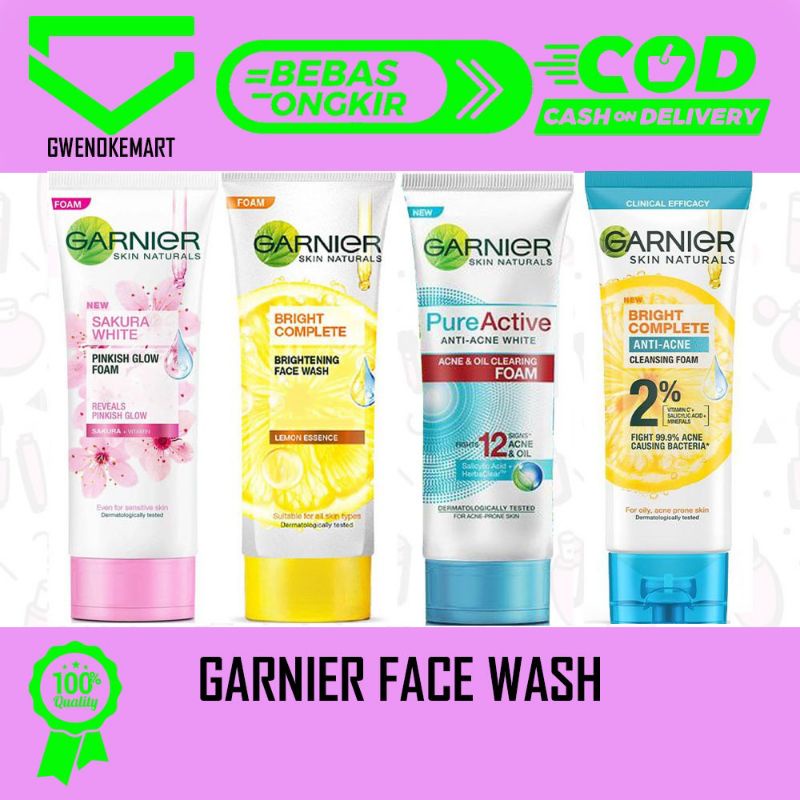 GARNIER FACIAL WASH FOAM [100ml] SABUN CUCI MUKA PEMBERSIH WAJAH