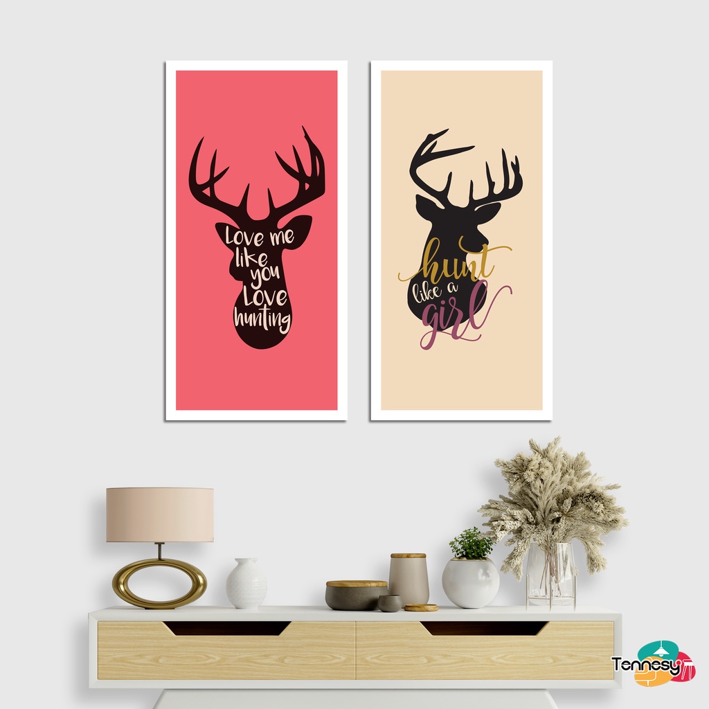 TENNESY HIASAN DINDING RUSA ANIMAL QUOTE WALL DECOR 15x30CM PAJANGAN KAYU POSTER DEKORASI DINDING KAMAR TIDUR RUMAH