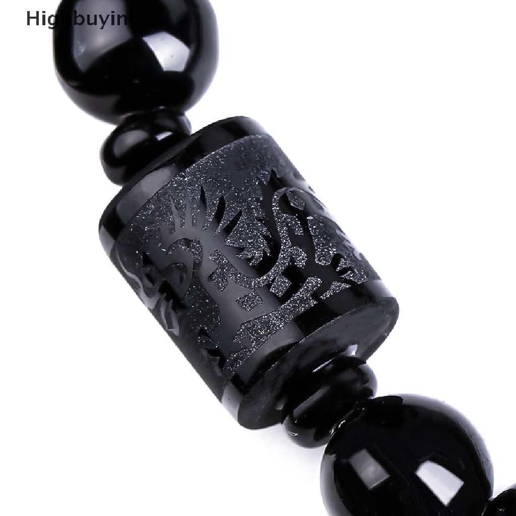 Hbid Hitam Obsidian Naga Phoenix Beads Pasangan Pecinta Bangle Gelang Perhiasan Hadiah Glory