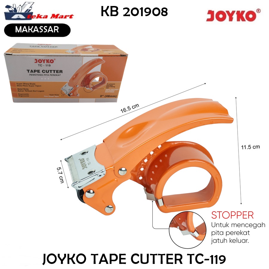 

JOYKO TAPE CUTTER BESI TC-119 PEMOTONG ISOLASI OPP TAPE