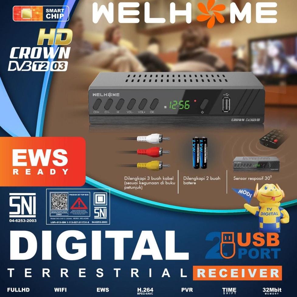 [ART. 537488] STB TV Digital Receiver Full HD Set Top Box DVB-T2 PRO / Dongle Wifi Welhome / Dongle 