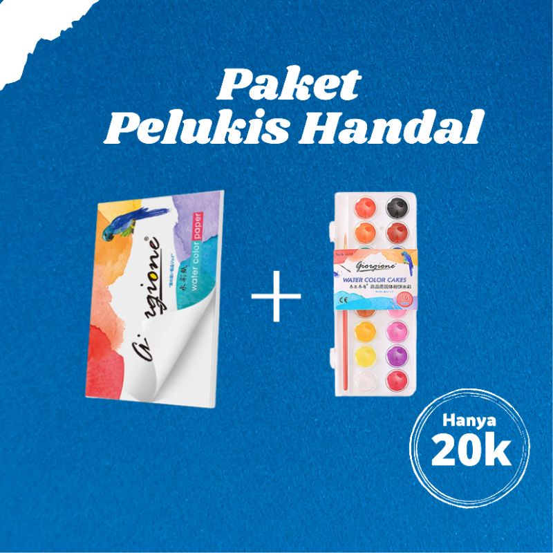 

[PAKET HEMAT] Watercolor Paint/Cat Air 16 Warna + Kertas Cat Air
