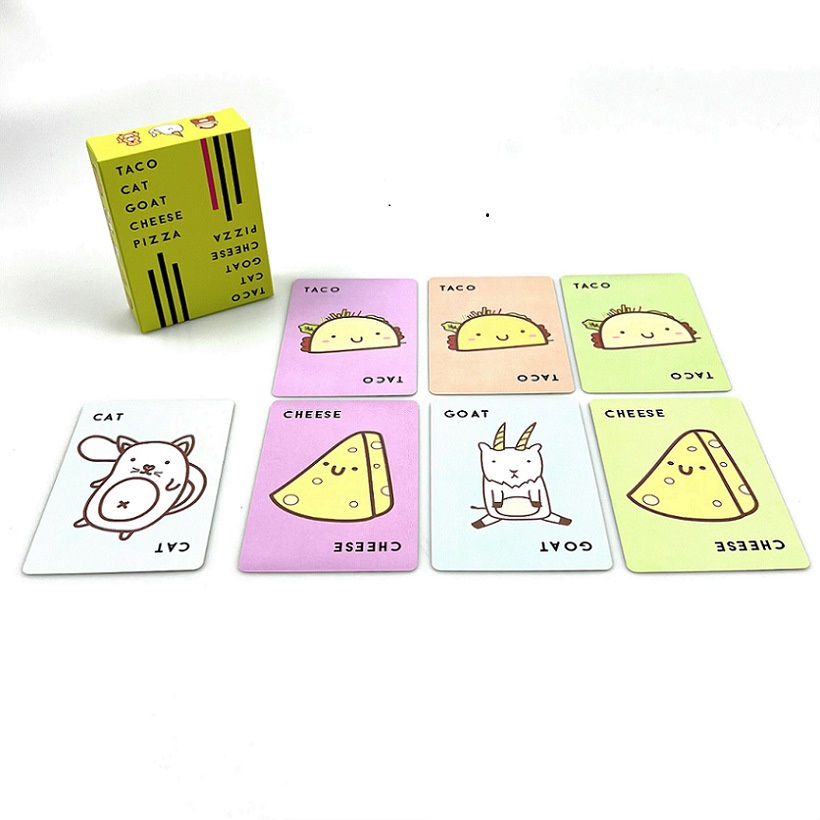 Taco Cat Goat Cheese Pizza Santa Cookie Elf Candy Snowman Game card