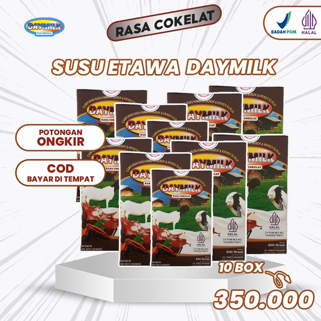 

Susu Daymilk Etawa Rasa Cokelat 200 Gram 10 Box