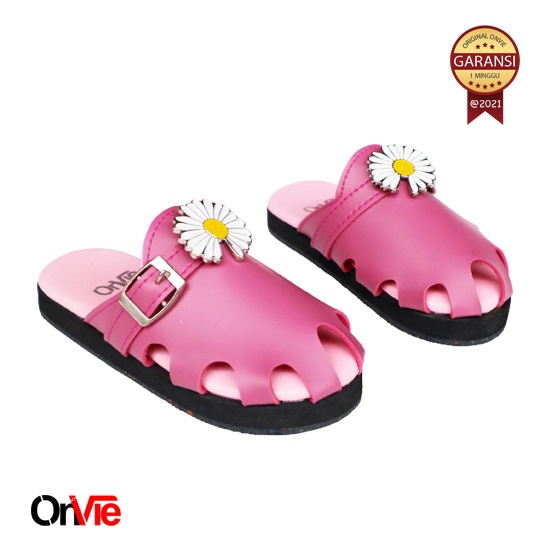 Sandal Casual Anak Perempuan daisy Sandal Kulit Anak Sandal Kulit Selop Bunga Krisan