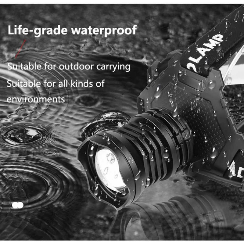 Headlamp Senter Kepala LED Reachargeable Telescopic Zoom Waterproof IPX6