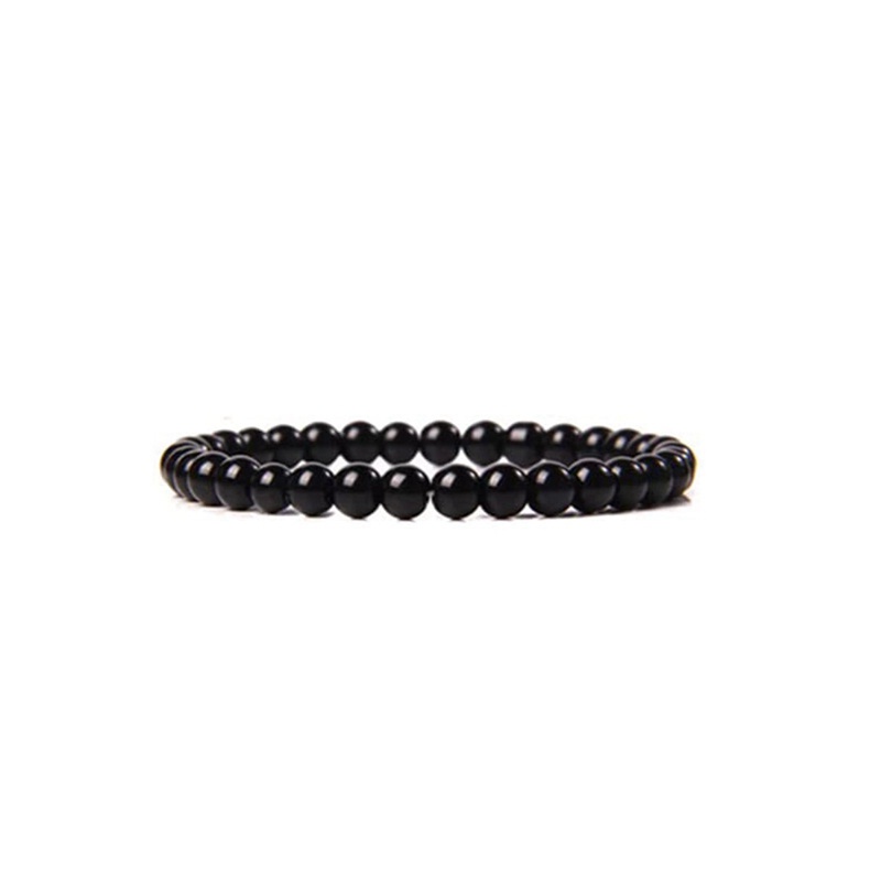Batu Alam Penyembuhan Kristal Peregangan Manik-Manik Gelang Wanita Pria Handmade Gemstone Bulat Bangle Unisex Perhiasan