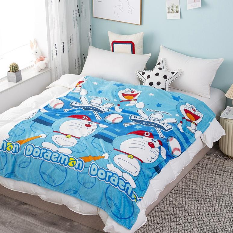 8.8 COD - HK - Selimut Karakter Doraemon 135cmx185cm Jumbo - Selimut Bulu Karakter Halus