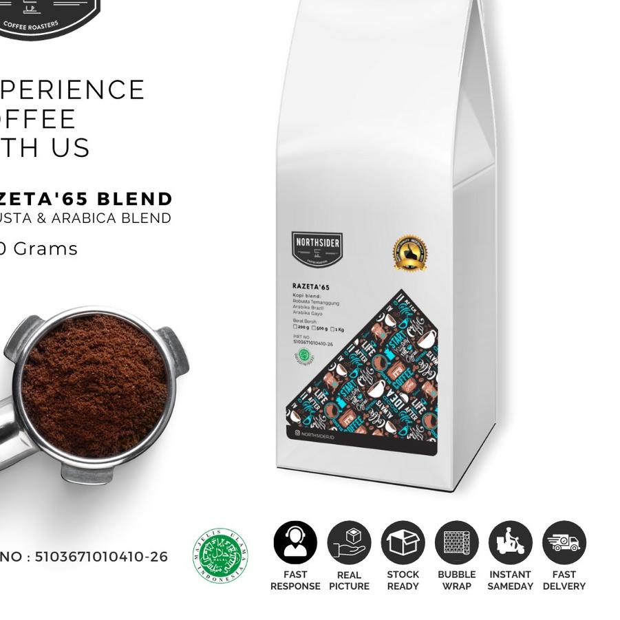 

➻ BIJI KOPI SUSU RAZETA'65 BLEND ROBUSTA-ARABIKA - 1KG NORTHSIDER COFFEE ➼